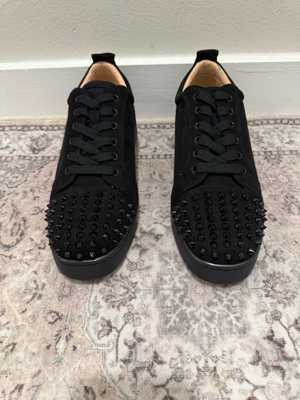 Christian Louboutin Black Spiked Low-Top Sneakers